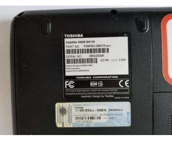  Ноутбук Toshiba Satellite M645 14" i5 4GB RAM 160GB HDD, фото 9 