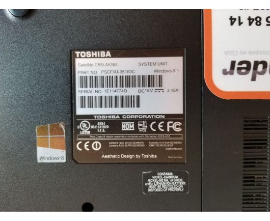  Ноутбук Toshiba Satellite C55T-A 15" i3 4GB RAM 250GB HDD, фото 6 