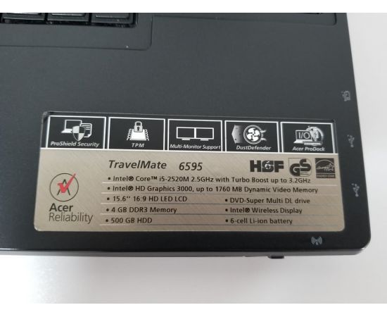  Ноутбук Acer TravelMate 6595 15" i5 8GB RAM 500GB HDD 3G модем, фото 6 
