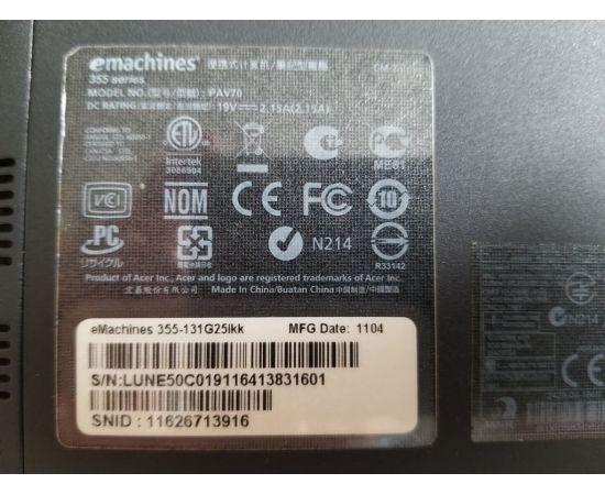  Ноутбук Emachines Pav70 10" 2GB RAM 250GB HDD, фото 5 