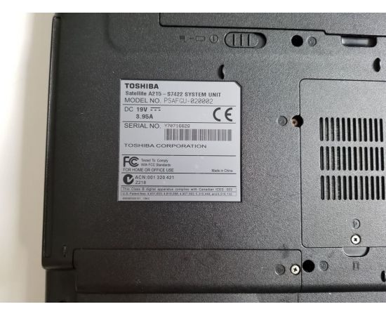  Ноутбук Toshiba Satellite A215-S7422 15" 2GB RAM 160GB HDD, фото 9 