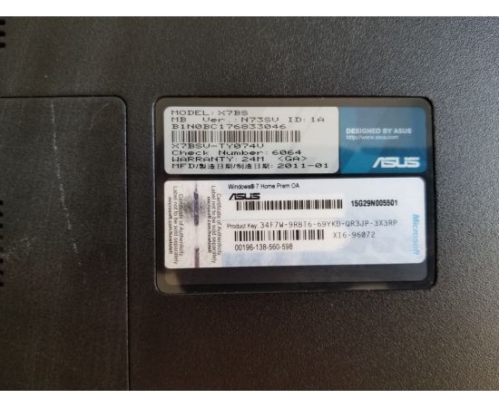  Ноутбук Asus N73SV 17" HD+ i7 восемь ядер NVIDIA 8GB RAM 120GB SSD + 500GB HDD, фото 8 